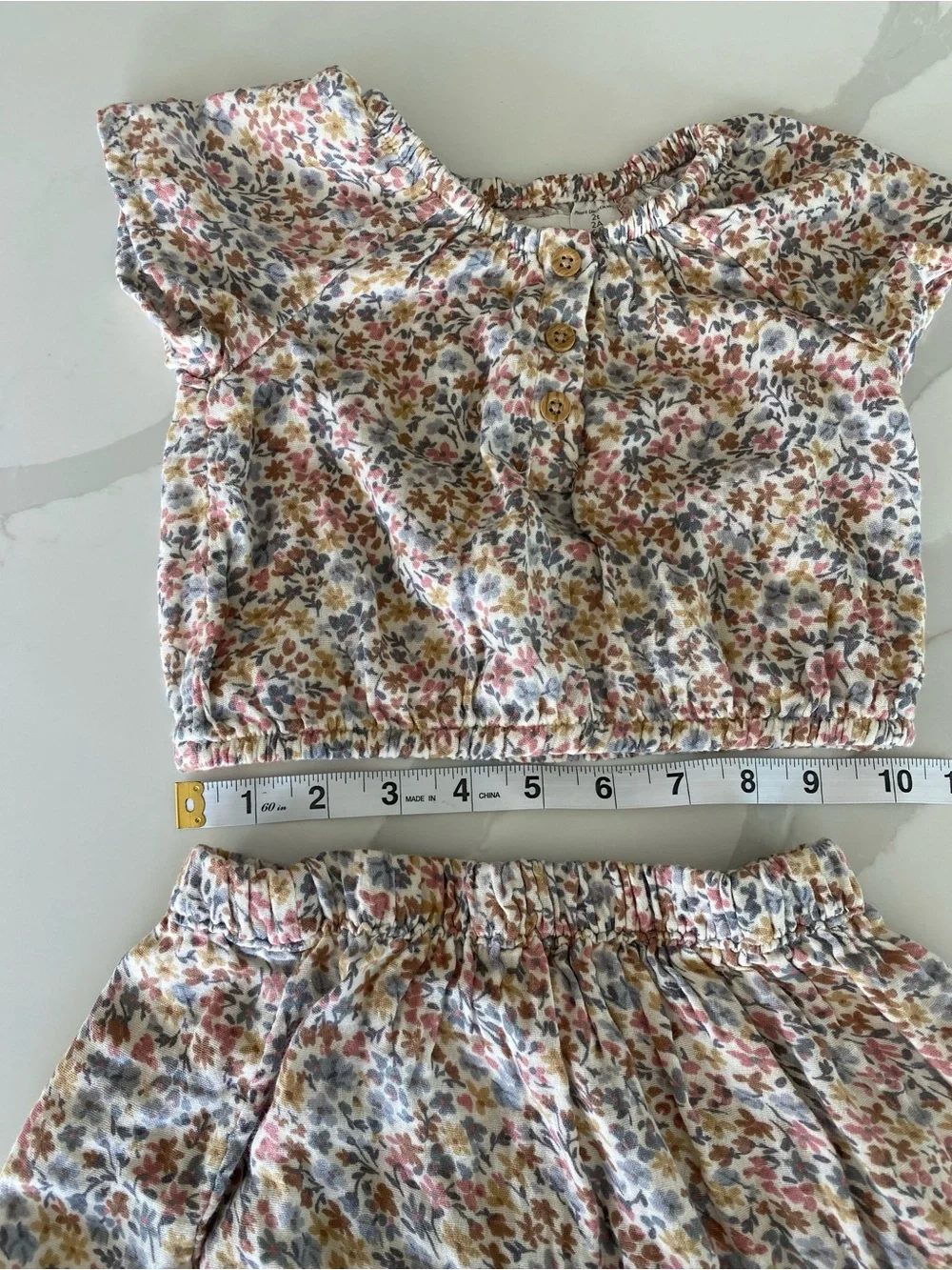 Little Planet by Carter's Girls 2T Floral 2pc Top & Skirt organic Cotton Set
